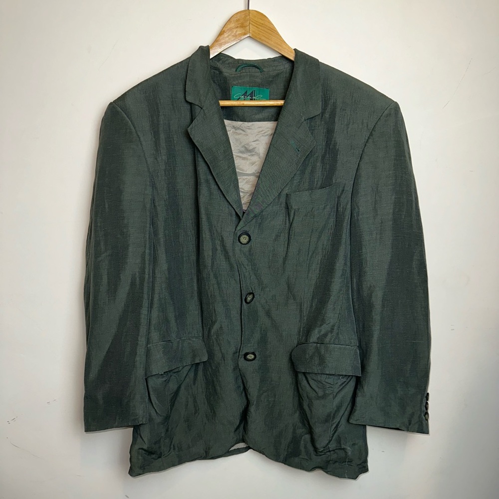 Vintage Mill Casual Men’s Original Casino Gianfranco Linen Blazer Woven In Italy